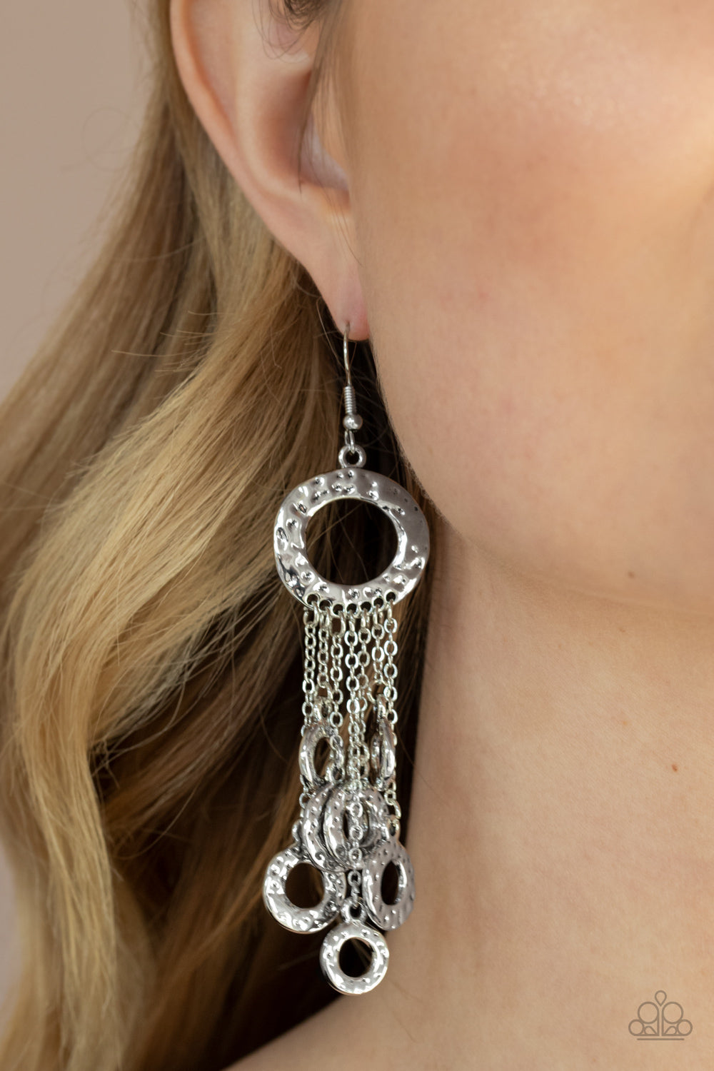 Right Under Your NOISE - Silver Earrings Paparazzi Accessories