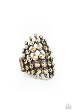Load image into Gallery viewer, Fiercely Flashy - Brass Rhinestone Ring Paparazzi Accessories
