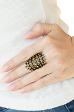 Load image into Gallery viewer, Fiercely Flashy - Brass Rhinestone Ring Paparazzi Accessories