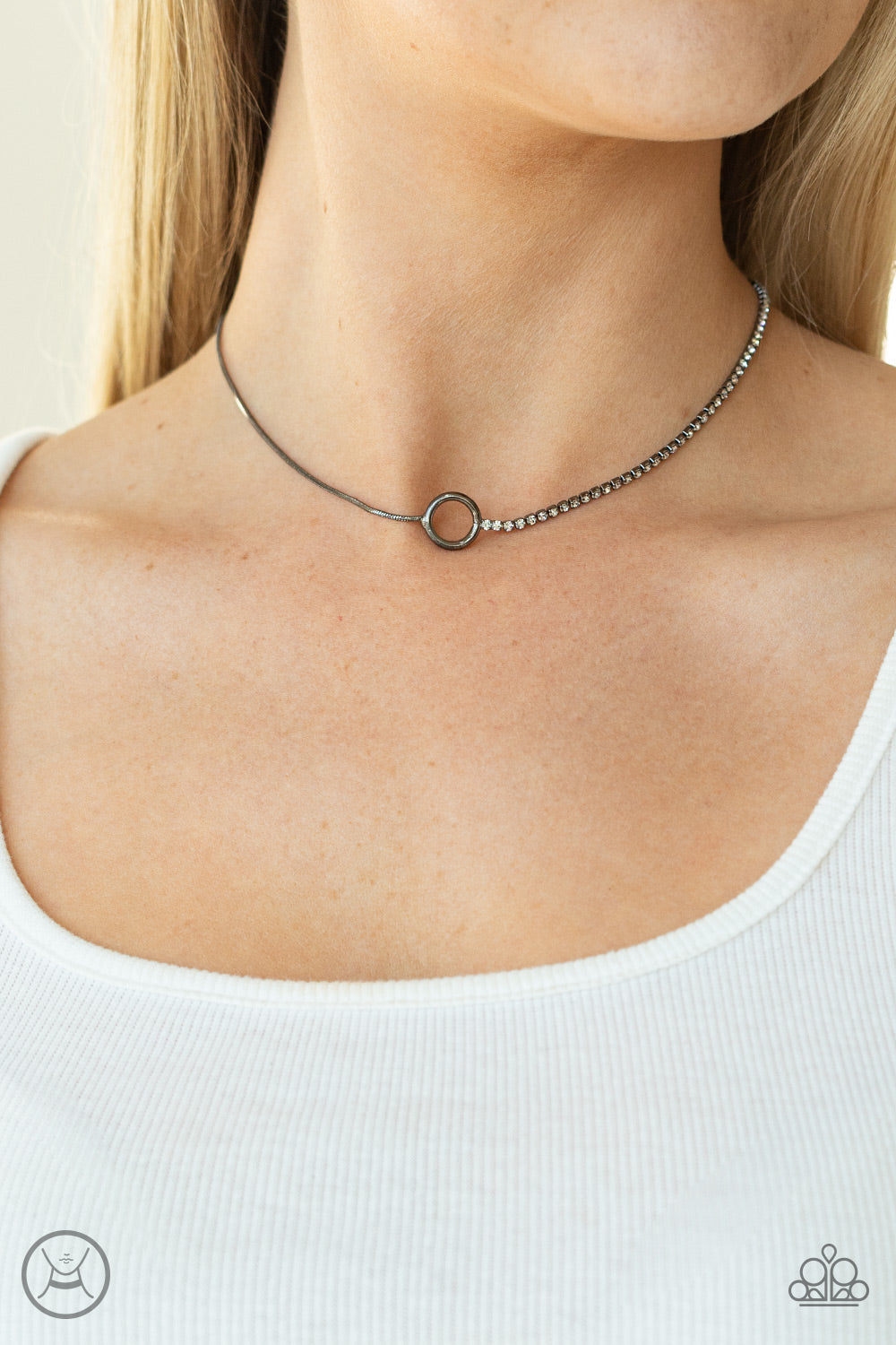Gotta Split - Black Gunmetal Choker Necklace Paparazzi Accessories