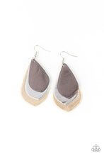 Load image into Gallery viewer, GLISTEN Up! - Silver Leather Earrings Paparazzi Accessories