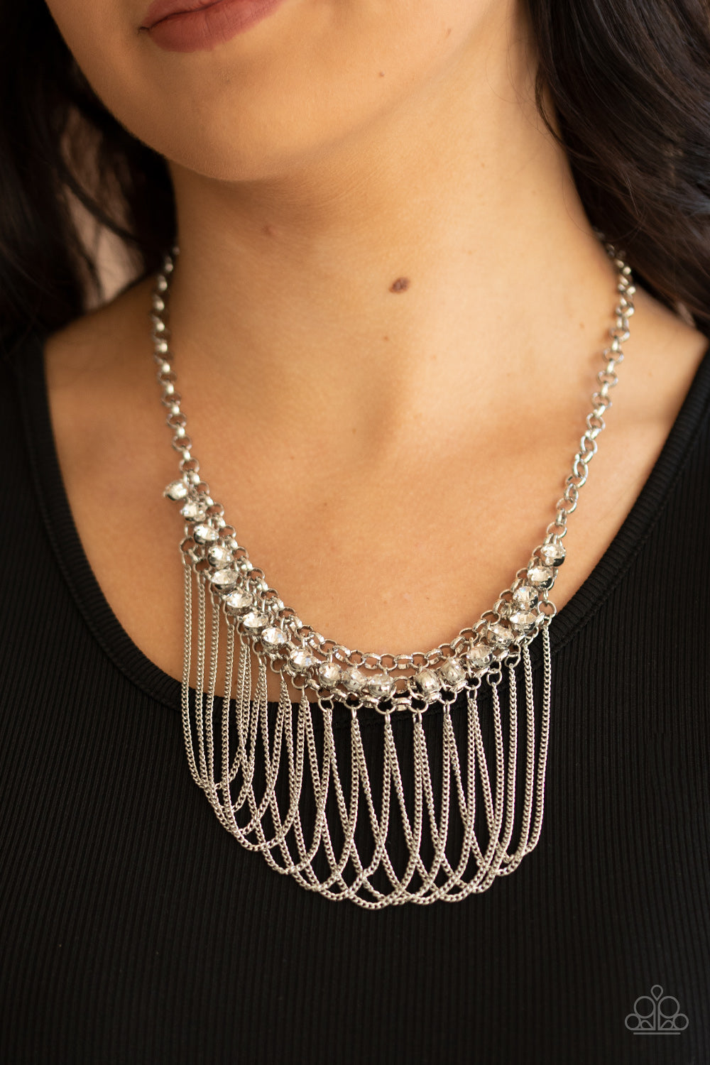 Flaunt Your Fringe - White Necklace Paparazzi Accessories