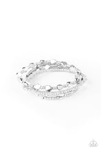 Load image into Gallery viewer, Fashionably Faceted - Silver Seed Bead Stretchy Bracelet Paparazzi Accessories