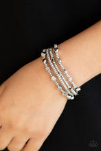 Load image into Gallery viewer, Fashionably Faceted - Silver Seed Bead Stretchy Bracelet Paparazzi Accessories