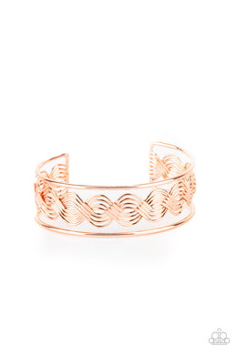 WEAVE An Impression - Copper Cuff Bracelet Paparazzi Accessories