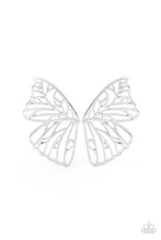 Load image into Gallery viewer, Butterfly Frills Silver Earrings Paparazzi Accessories