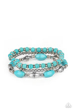 Load image into Gallery viewer, Sahara Sanctuary - Blue Stone Stretchy Bracelet Paparazzi Accessories