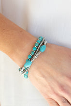 Load image into Gallery viewer, Sahara Sanctuary - Blue Stone Stretchy Bracelet Paparazzi Accessories