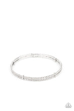 Load image into Gallery viewer, Standout Opulence - White Rhinestone Cuff Bracelet Paparazzi Accessories