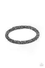 Load image into Gallery viewer, Roll Out The Glitz - Black Rhinestone Coil Bracelet Paparazzi Accessories
