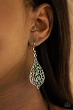 Load image into Gallery viewer, Full Out Florals - Green Rhinestone Earrings Paparazzi Accessories