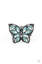 Load image into Gallery viewer, Fluttering Fashionista - Blue Ring Paparazzi Accessories