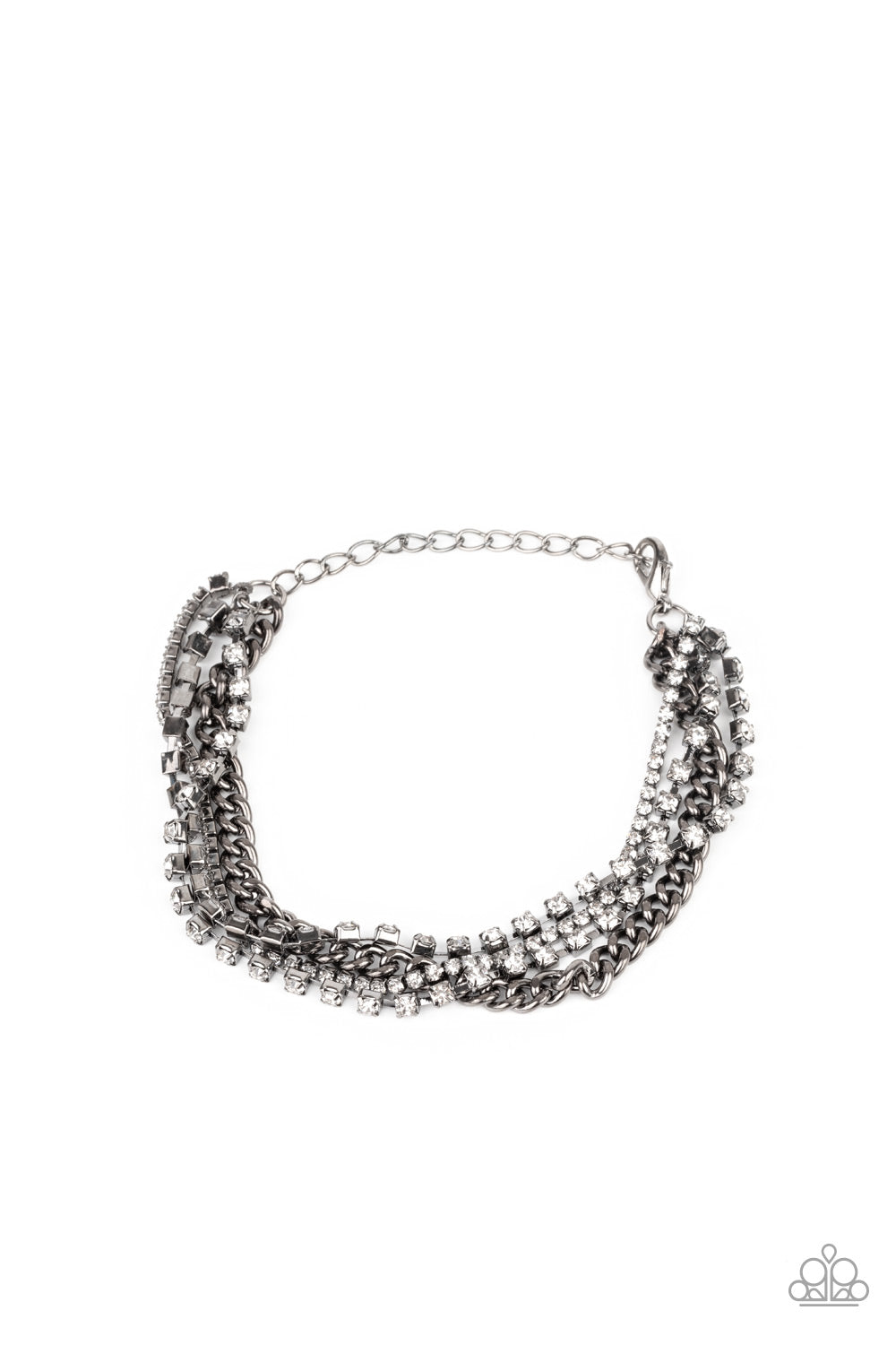 Brilliantly Beaming - Black Rhinestone Bracelet Paparazzi Accessories