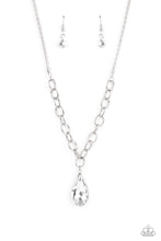Load image into Gallery viewer, Mega Modern - Silver Rhinestone Necklace Paparazzi Accessories