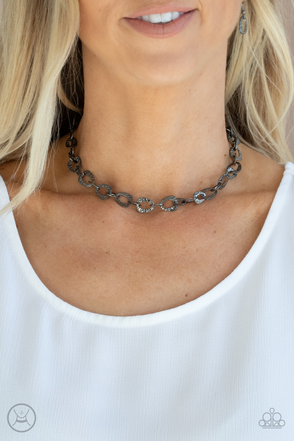 Urban Safari - Black Gunmetal Choker Necklace Paparazzi Accessories