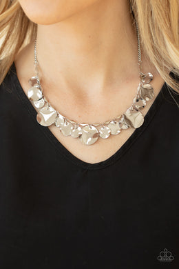 GLISTEN Closely - Silver Necklace Paparazzi Accessories