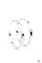 Load image into Gallery viewer, Exhilarated Edge - Silver Hoop Earrings Paparazzi Accessories