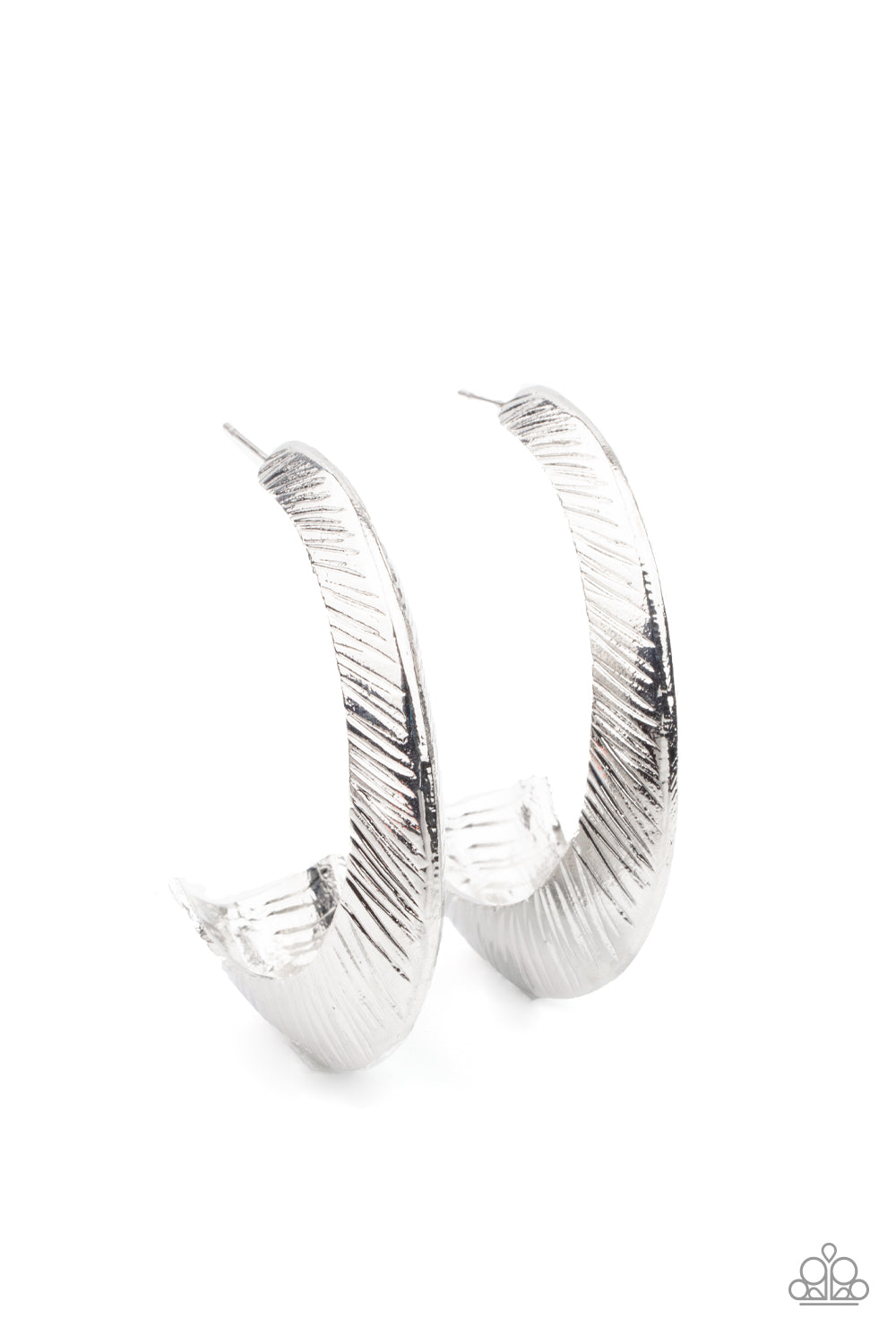 I Double FLARE You - Silver Hoop Earrings Paparazzi Accessories
