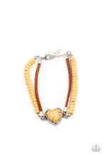 Load image into Gallery viewer, Charmingly Country - Yellow Stone Heart Bracelet Paparazzi Accessories