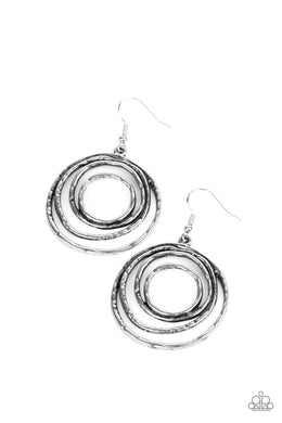 Spiraling Out of Control - Silver Earrings Paparazzi Accessories