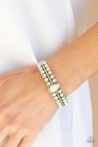 crackle stone,hinge,white,Nature Resort - White Bracelet