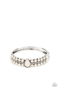 crackle stone,hinge,white,Nature Resort - White Bracelet