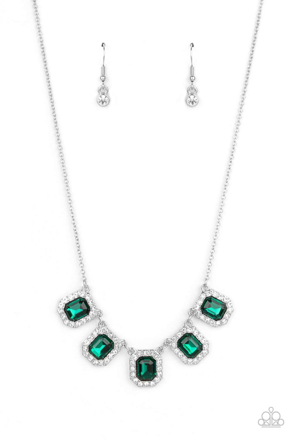Next Level Luster - Green Rhinestone Necklace Paparazzi Accessories