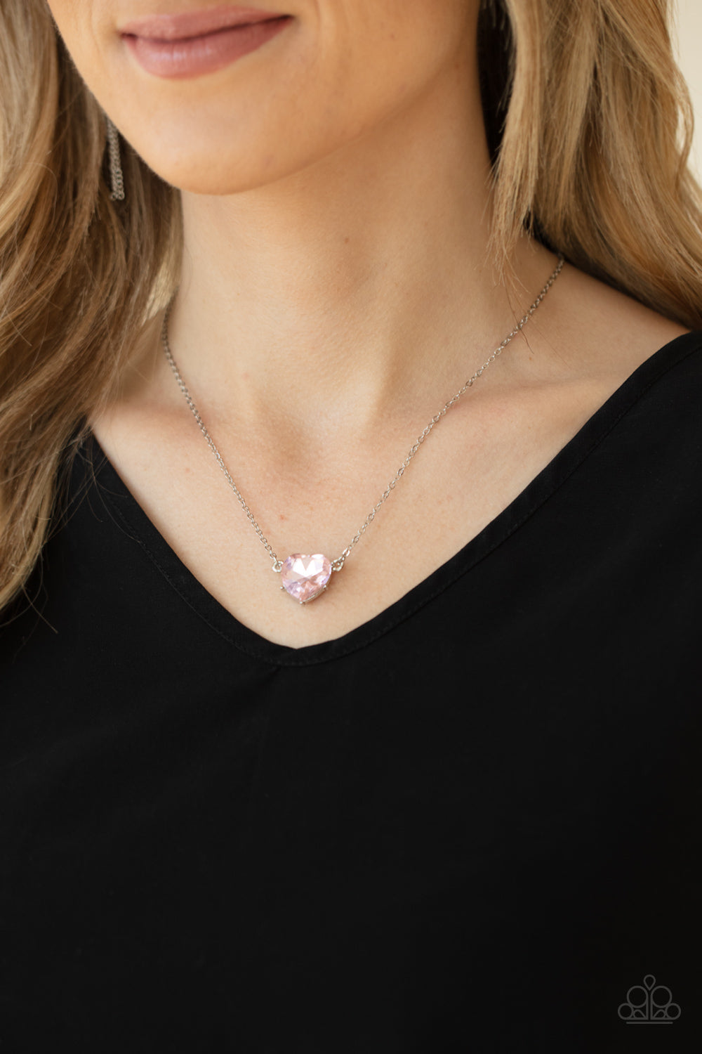 She Works HEART For The Money - Pink Necklace Paparazzi Accessories