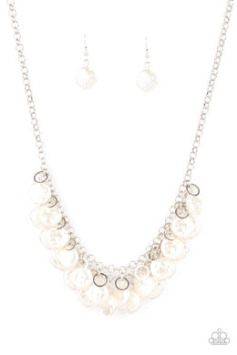 BEACHFRONT and Center - White Pearl Necklace Paparazzi Accessories