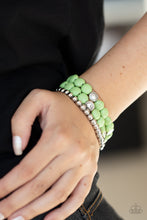 Load image into Gallery viewer, Desert Verbena - Green Stone Stretchy Bracelet Paparazzi Accessories