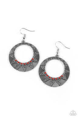 Adobe Dusk - Red Earrings Paparazzi Accessories