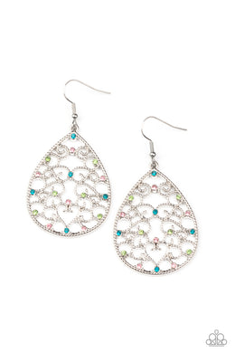 Midnight Carriage - Multi Rhinestone Earrings Paparazzi Accessories