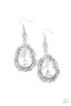 Load image into Gallery viewer, Royal Recognition - White Rhinestone Earrings Paparazzi Accessories