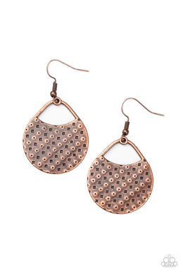 Im Sensing a Pattern Here - Copper Earrings Paparazzi Accessories