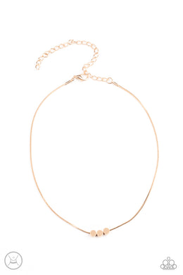 Dynamically Dainty - Gold Choker Necklace Paparazzi Accessories