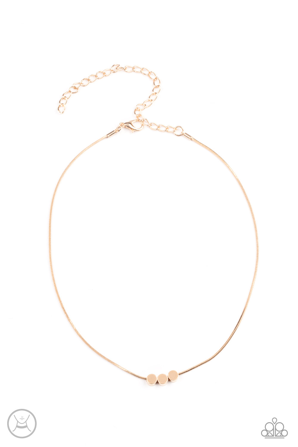 Dynamically Dainty - Gold Choker Necklace Paparazzi Accessories