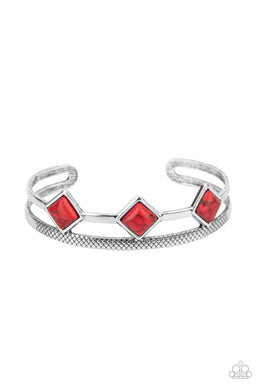 Adobe Ascension - Red Stone Cuff Bracelet Paparazzi Accessories