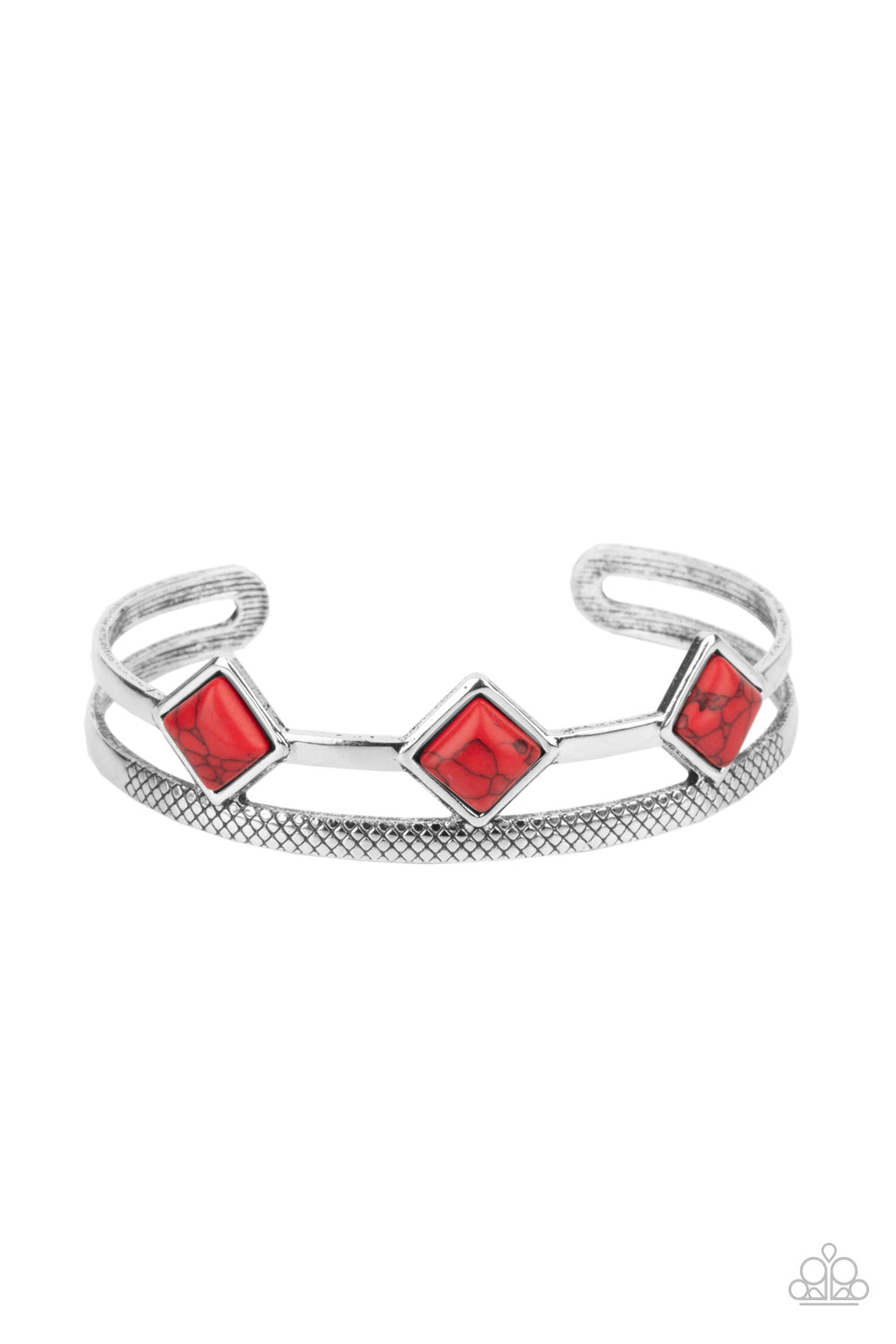 Adobe Ascension - Red Stone Cuff Bracelet Paparazzi Accessories