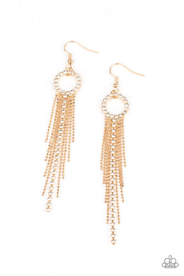Pass The Glitter - Gold Earrings Paparazzi Accessories
