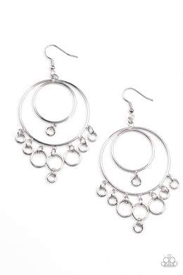 Roundabout Radiance - Silver Earrings Paparazzi Accessories