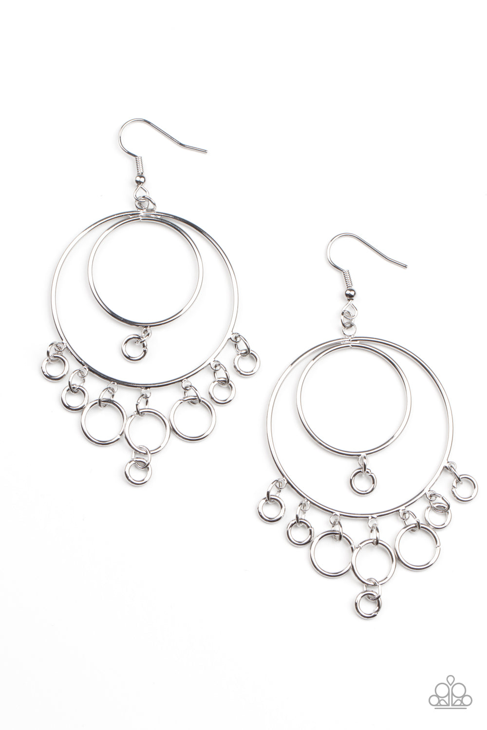 Roundabout Radiance - Silver Earrings Paparazzi Accessories