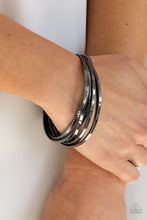 Load image into Gallery viewer, Trending in Tread - Black Bracelet Paparazzi Accessories