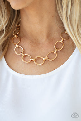 HAUTE-ly Contested - Gold Necklace Paparazzi Accessories