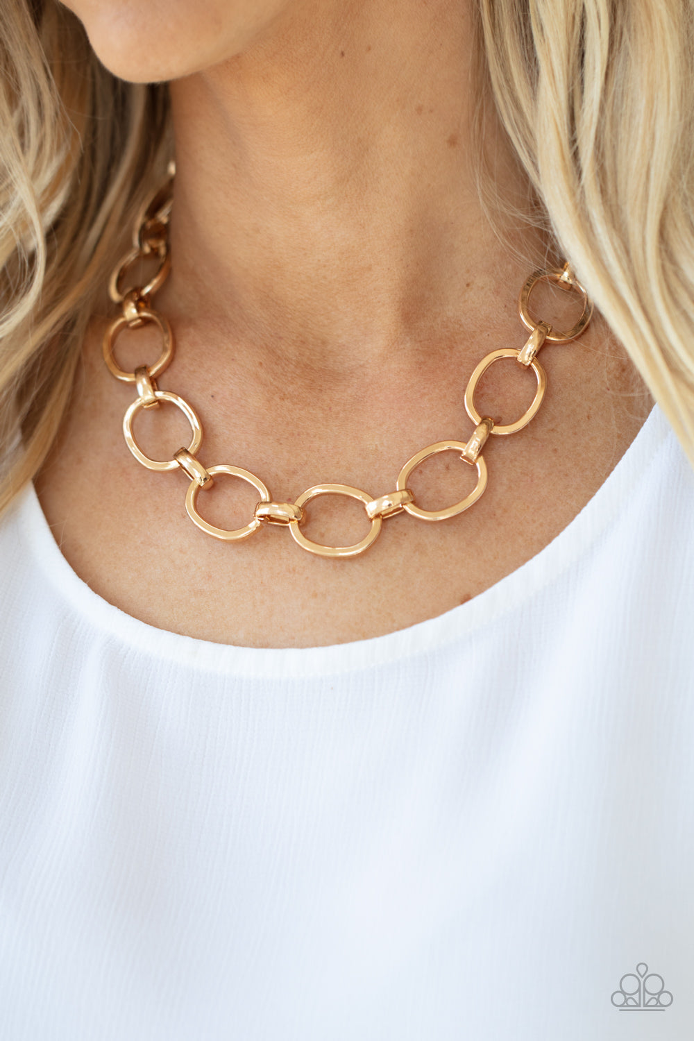 HAUTE-ly Contested - Gold Necklace Paparazzi Accessories
