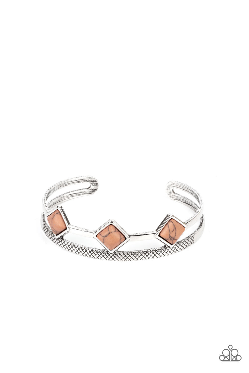 Adobe Ascension - Brown Stone Cuff Bracelet Paparazzi Accessories