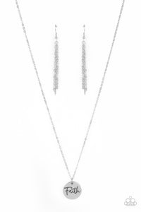faith,inspirational,leather,silver,Choose Faith - Silver Necklace