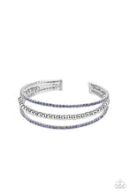 Load image into Gallery viewer, High-End Eye Candy - Blue Rhinestone Cuff Bracelet Paparazzi Accessories