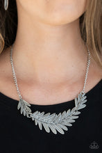 Load image into Gallery viewer, Queen of the QUILL - Silver Feather Necklace Paparazzi Accessories