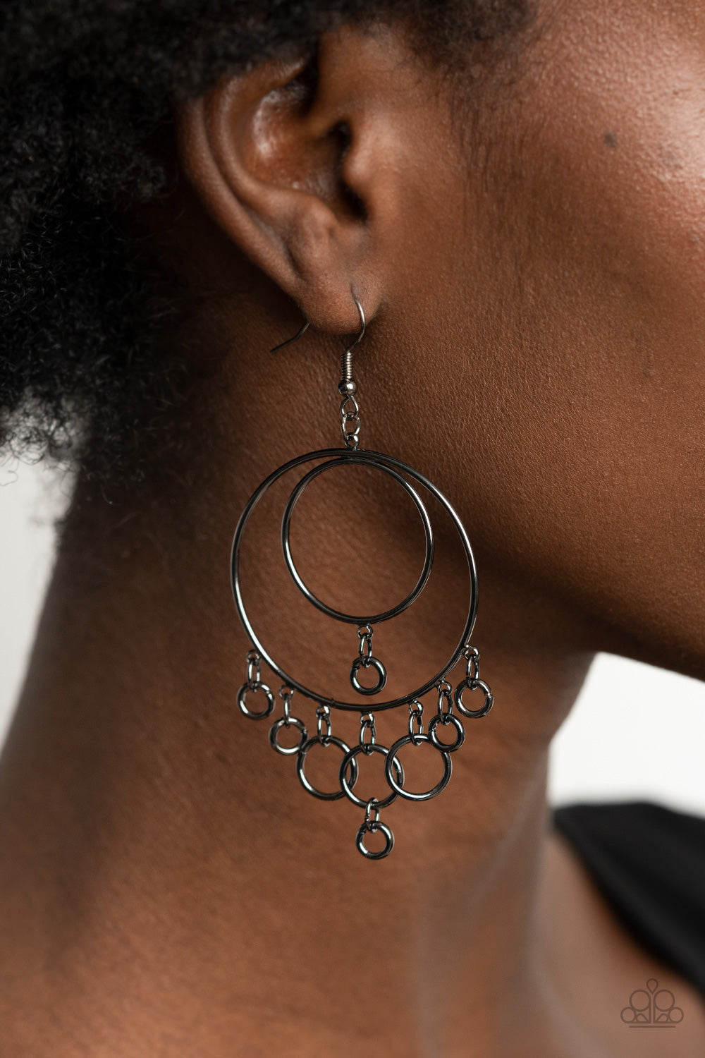 Roundabout Radiance - Black Earrings Paparazzi Accessories