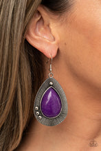 Load image into Gallery viewer, Western Fantasy - Purple Stone Earrings Paparazzi Accessories
